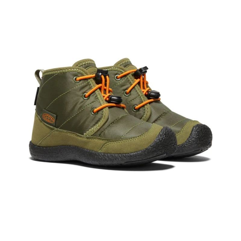 Neu Eingetroffen Keen Howser II Waterproof Chukka fur jungere Kinder-Capulet Olive/Russet Orange
