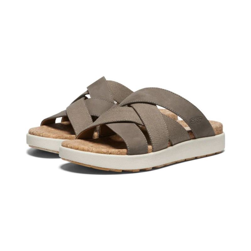 Neu Eingetroffen Keen Elle Mixed Slide Sandalen fur Damen-Brindle/Birch