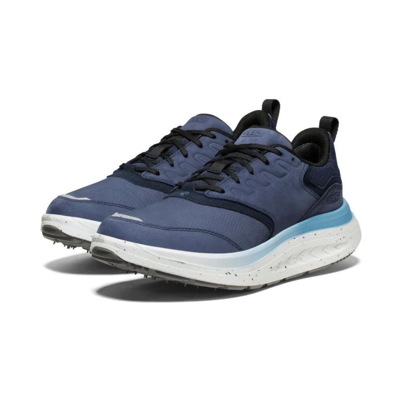 Neu Eingetroffen Keen WK400 Leder Walking Schuhe fur Herren-Naval Academy/Blue Heaven