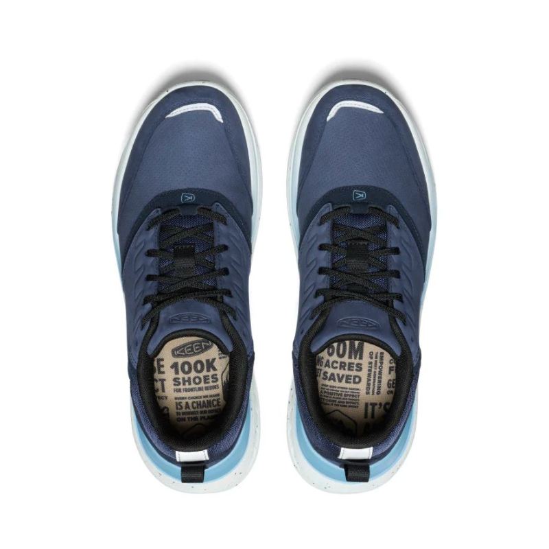 Neu Eingetroffen Keen WK400 Leder Walking Schuhe fur Herren-Naval Academy/Blue Heaven
