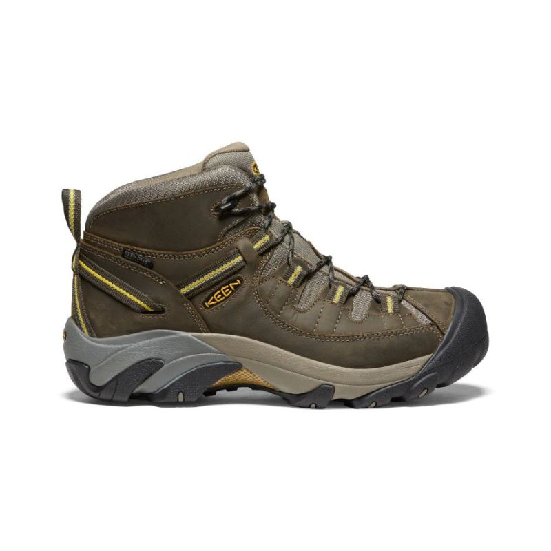 Neu Eingetroffen Keen Targhee II Waterproof Mid Wanderstiefel Fur Herren-Black Olive/Yellow