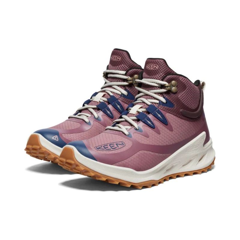 Neu Eingetroffen Keen Zionic Waterproof Wanderstiefel fur Damen-Nostalgia Rose/Peach Parfait