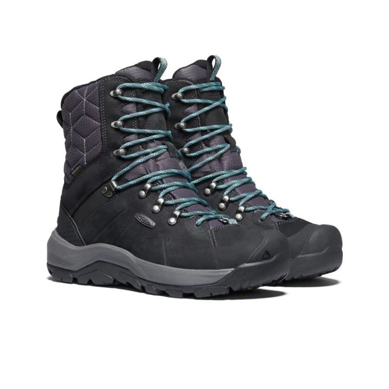 Neu Eingetroffen Keen Revel IV High Polar Waterproof Wanderstiefel fur Damen-Black/North Atlantic