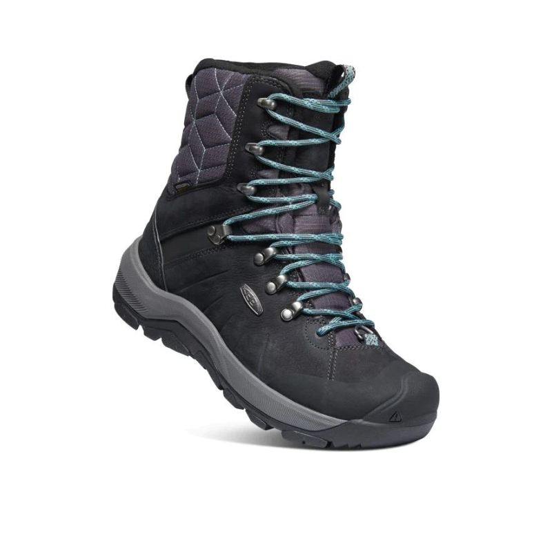 Neu Eingetroffen Keen Revel IV High Polar Waterproof Wanderstiefel fur Damen-Black/North Atlantic