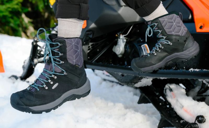 Neu Eingetroffen Keen Revel IV High Polar Waterproof Wanderstiefel fur Damen-Black/North Atlantic