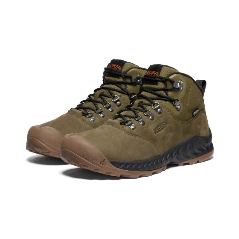 Neu Eingetroffen Keen NXIS Explorer Waterproof Stiefel fur Herren-Dark Olive/Black