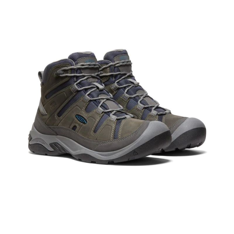 Neu Eingetroffen Keen Circadia Waterproof Wanderstiefel fur Herren-Steel Grey/Legion Blue