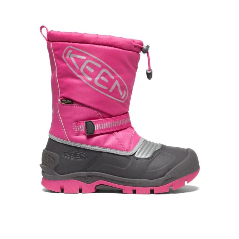 Neu Eingetroffen Keen Snow Troll Waterproof Stiefel fur Jugendliche-Fuchsia Purple/Silver