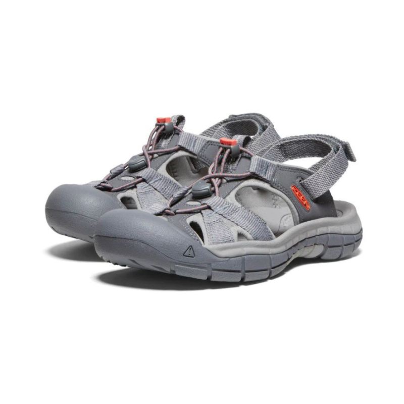 Neu Eingetroffen Keen Ravine H2 Sandalen fur Damen-Steel Grey/Coral