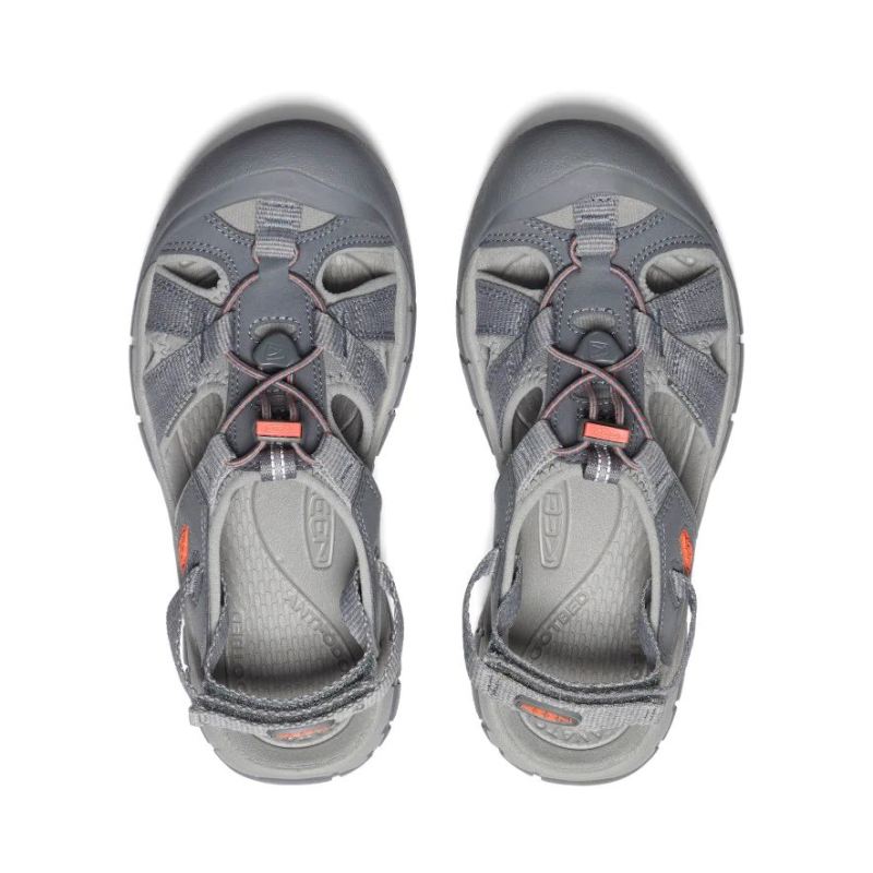 Neu Eingetroffen Keen Ravine H2 Sandalen fur Damen-Steel Grey/Coral