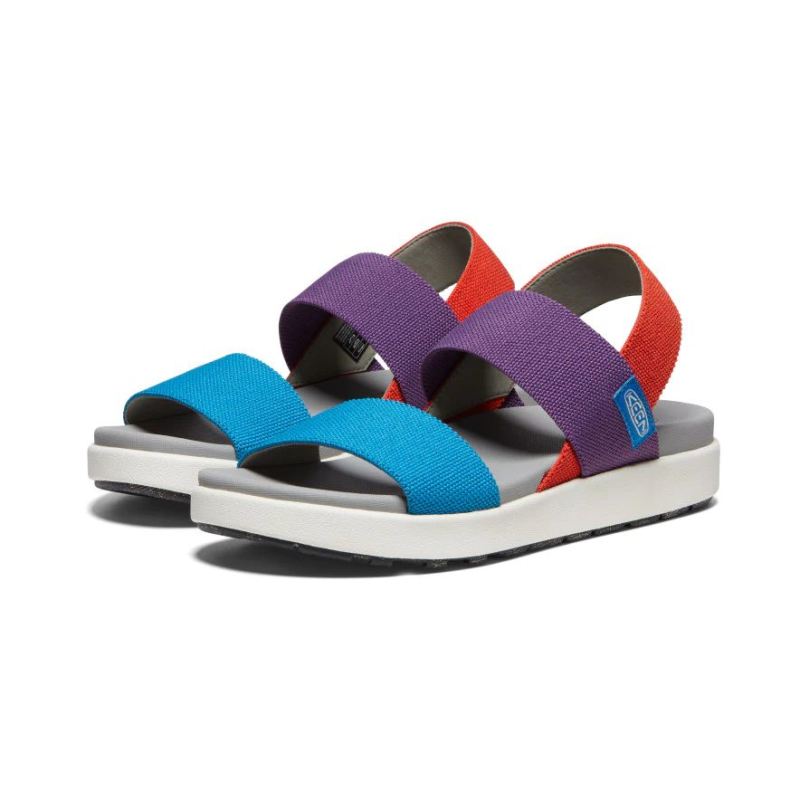 Neu Eingetroffen Keen Elle Riemensandalen fur Damen-Charisma/Red Clay/Fjord Blue Tri-Tone