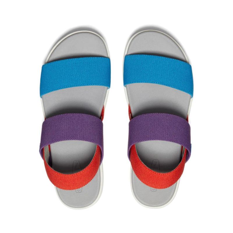 Neu Eingetroffen Keen Elle Riemensandalen fur Damen-Charisma/Red Clay/Fjord Blue Tri-Tone