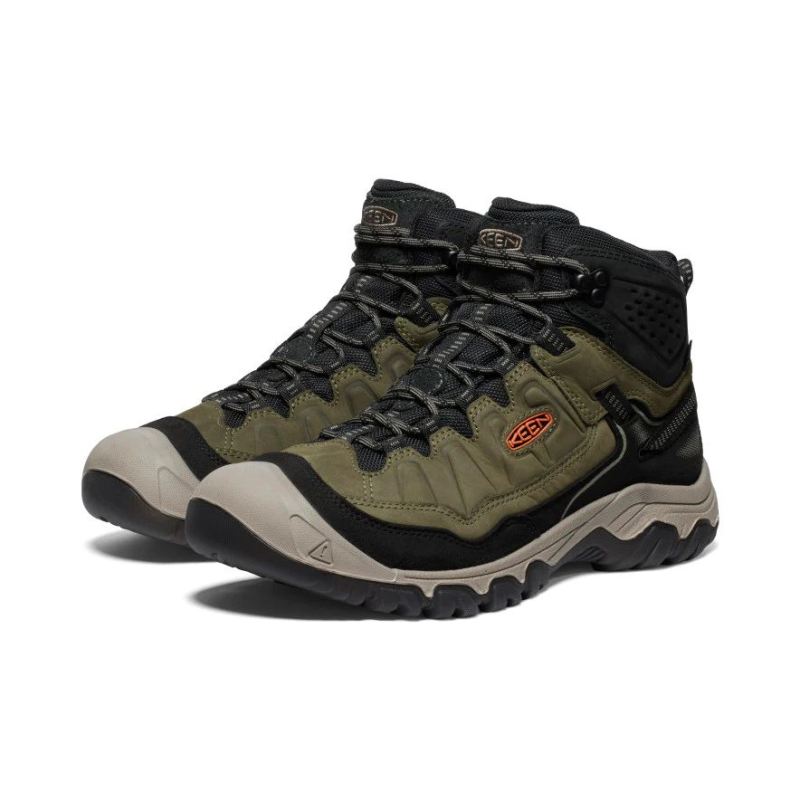 Neu Eingetroffen Keen Targhee IV Waterproof Wanderstiefel fur Herren-Dark Olive/Gold Flame