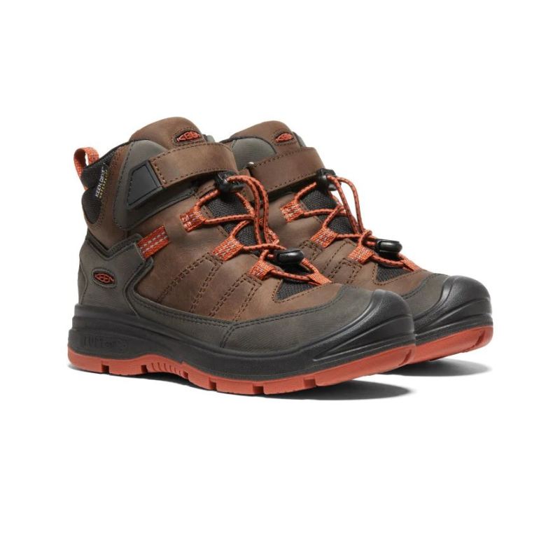 Neu Eingetroffen Keen Redwood Waterproof Mid Stiefel fur Jugendliche-Coffee Bean/Picante