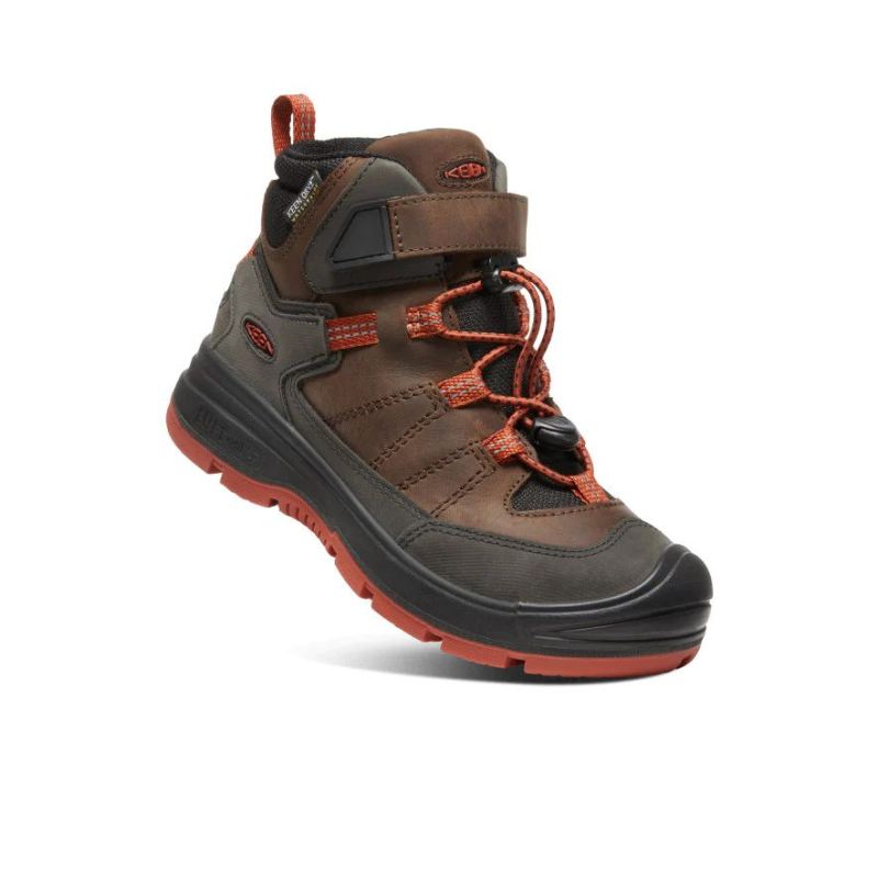 Neu Eingetroffen Keen Redwood Waterproof Mid Stiefel fur Jugendliche-Coffee Bean/Picante