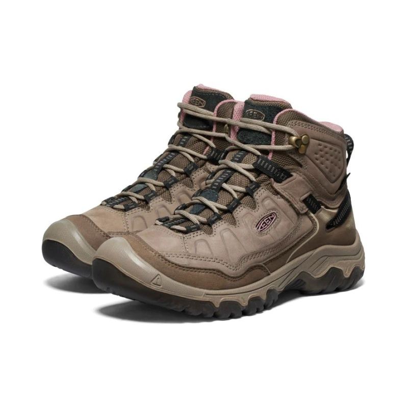 Neu Eingetroffen Keen Targhee IV Waterproof Wanderstiefel fur Damen-Brindle/Nostalgia Rose