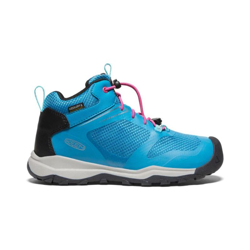 Neu Eingetroffen Keen Wanduro Waterproof Stiefel fur Jugendliche-Fjord Blue/Fuchsia Purple