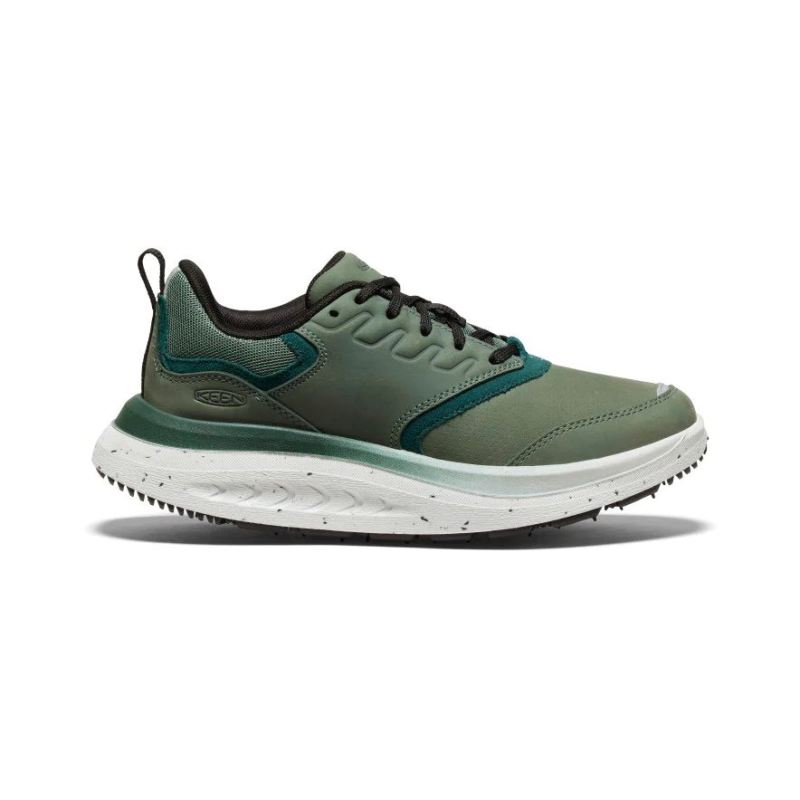 Neu Eingetroffen Keen WK400 Leder Walking Schuhe fur Damen-Dark Forest/Sea Moss