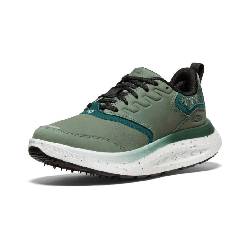 Neu Eingetroffen Keen WK400 Leder Walking Schuhe fur Damen-Dark Forest/Sea Moss