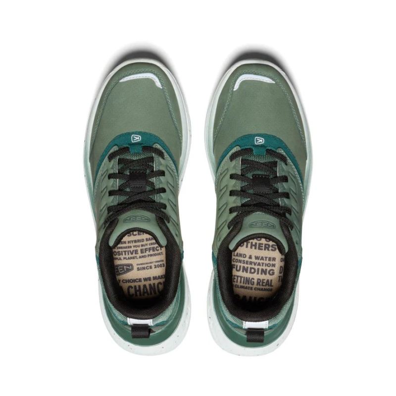 Neu Eingetroffen Keen WK400 Leder Walking Schuhe fur Damen-Dark Forest/Sea Moss