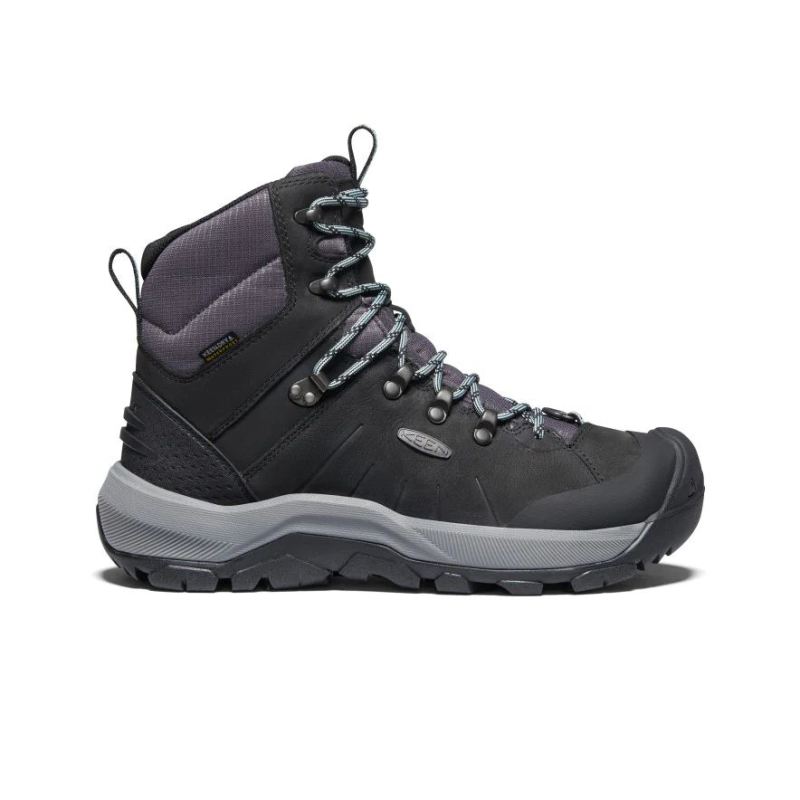 Neu Eingetroffen Keen Revel IV Mid Polar Waterproof Wanderstiefel fur Damen-Black/Harbor Gray