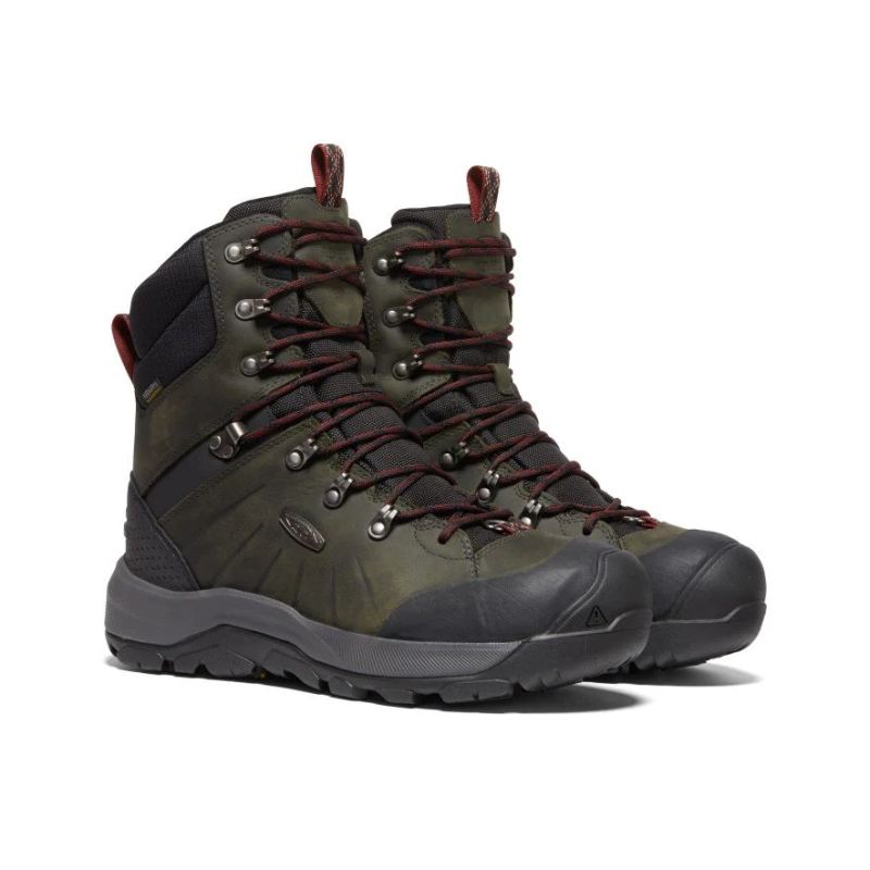Neu Eingetroffen Keen Revel IV High Polar Waterproof Wanderstiefel fur Herren-Magnet/Red Carpet