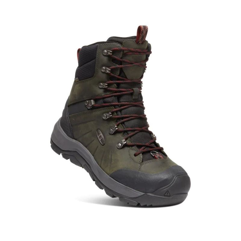 Neu Eingetroffen Keen Revel IV High Polar Waterproof Wanderstiefel fur Herren-Magnet/Red Carpet