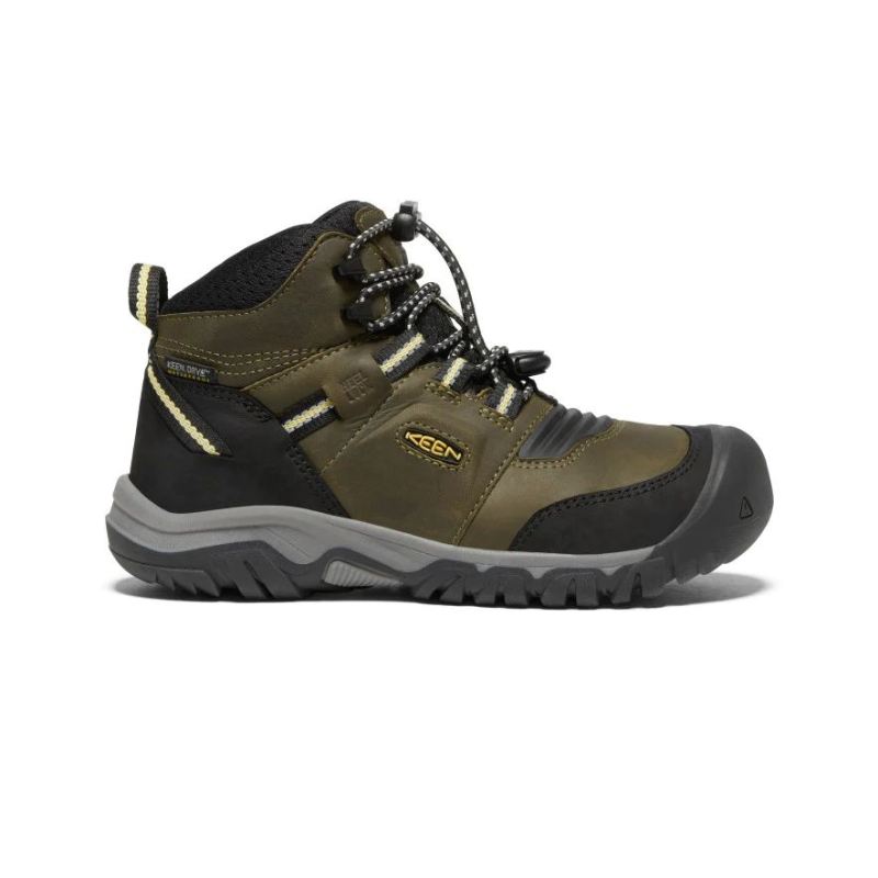 Neu Eingetroffen Keen Ridge Flex Waterproof Stiefel fur Jugendliche-Dark Olive/Dusky Citron