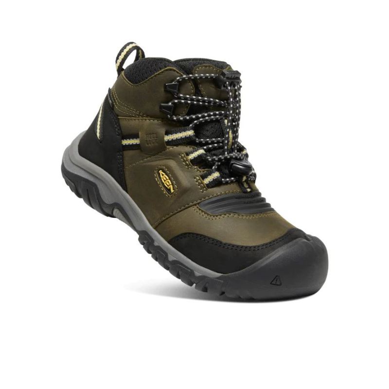 Neu Eingetroffen Keen Ridge Flex Waterproof Stiefel fur Jugendliche-Dark Olive/Dusky Citron