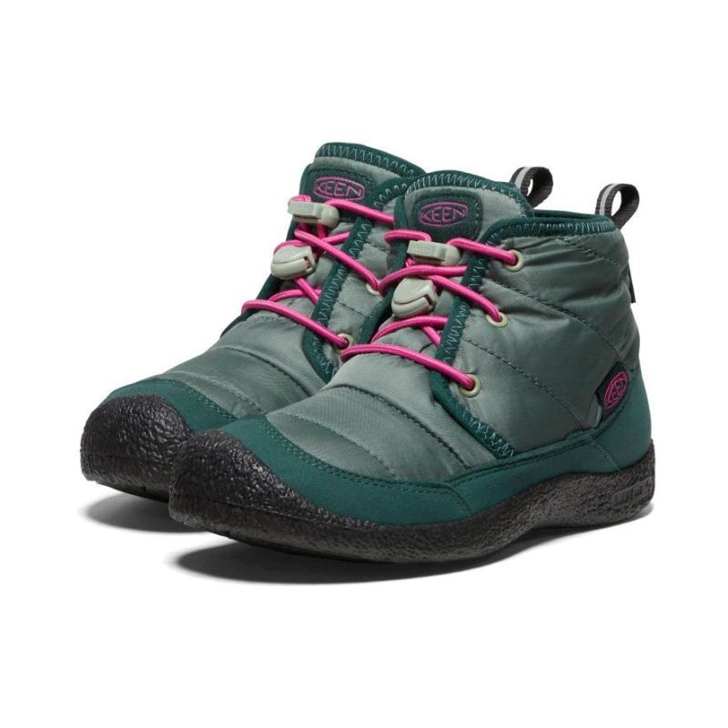 Neu Eingetroffen Keen Howser II Waterproof Chukka fur jungere Kinder-Dark Forest/Fuchsia Purple