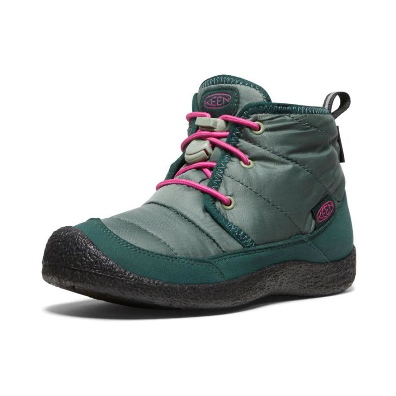Neu Eingetroffen Keen Howser II Waterproof Chukka fur jungere Kinder-Dark Forest/Fuchsia Purple