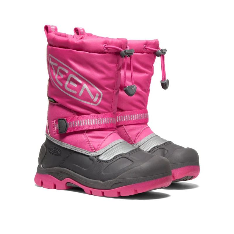 Neu Eingetroffen Keen Snow Troll Waterproof Winterstiefel fur jungere Kinder-Fuchsia Purple/Silver