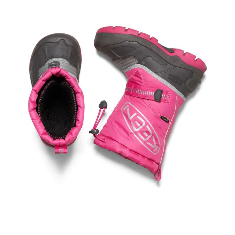Neu Eingetroffen Keen Snow Troll Waterproof Winterstiefel fur jungere Kinder-Fuchsia Purple/Silver